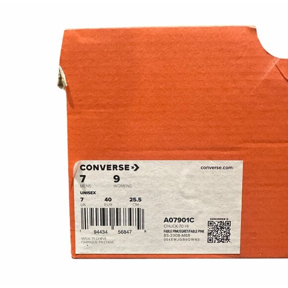 ❤️Converse Chuck 70 Hi Suede Pebble Sz 9 Women's Shoes Sneakers Pink A07901C New - Picture 11 of 11